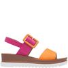 HEAVENLY FEET WOMENS WEDGE STRAP SANDAL - FUCHSIA ORANGE